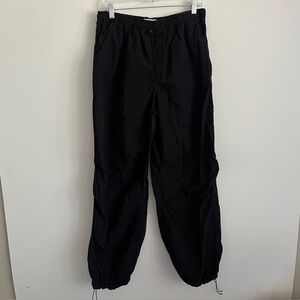 Zara Loose-Fit Oversized Parachute Cargo Baggy Black Pants-Women’s Size XL